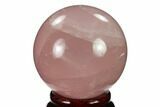 Polished Rose Quartz Sphere - Madagascar #133798-1
